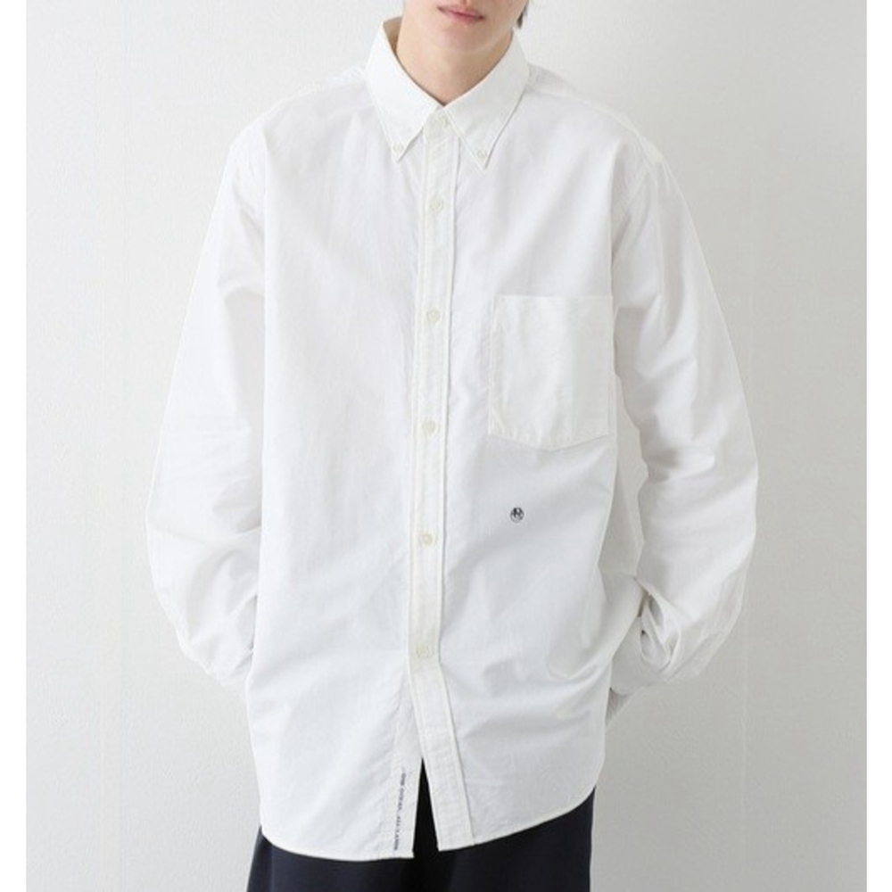 Nanamica Mens Button Down Wind Shirt M White Oxford Techwear Japan Minimalist